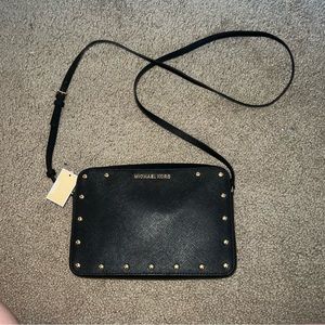 NWT | Michael Kors Black Sandrine Stud CrossBody Purse